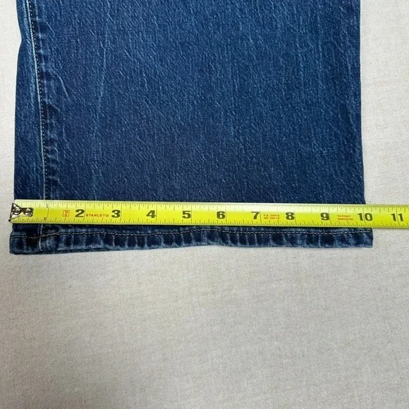 J Crew Womens Curvy Wide Leg Jeans 33/30 Button Fly Dark Blue Denim Full Length - Picture 6 of 11